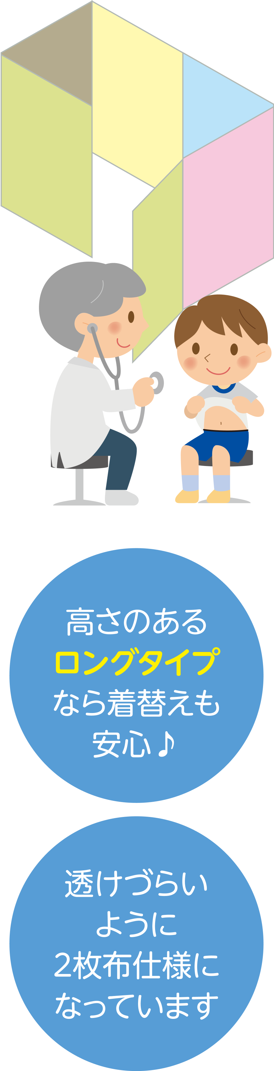 健康診断の着替えスペース